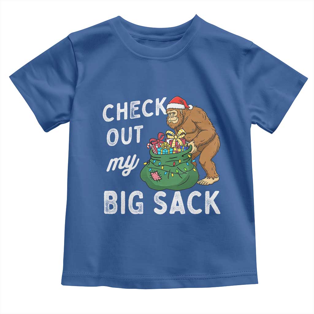 Santa Bigfoot Christmas Toddler T Shirt Funny Sasquatch Xmas Joke TS10 Royal Blue Print Your Wear