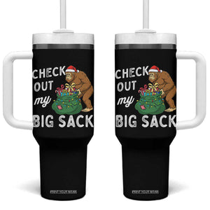 Santa Bigfoot Christmas Tumbler With Handle Funny Sasquatch Xmas Joke TS10 One Size: 40 oz Black Print Your Wear