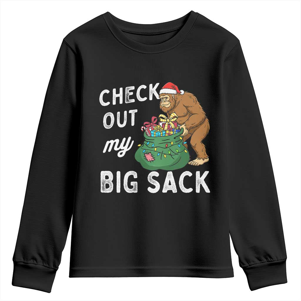 Santa Bigfoot Christmas Youth Sweatshirt Funny Sasquatch Xmas Joke TS10 Black Print Your Wear