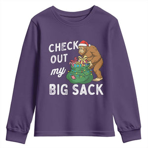 Santa Bigfoot Christmas Youth Sweatshirt Funny Sasquatch Xmas Joke TS10 Purple Print Your Wear