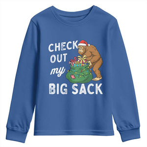 Santa Bigfoot Christmas Youth Sweatshirt Funny Sasquatch Xmas Joke TS10 Royal Blue Print Your Wear