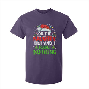 Funny Christmas T Shirt For Kid On The Naughty List I Regret Nothing TS10 Purple Print Your Wear
