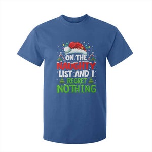 Funny Christmas T Shirt For Kid On The Naughty List I Regret Nothing TS10 Royal Blue Print Your Wear