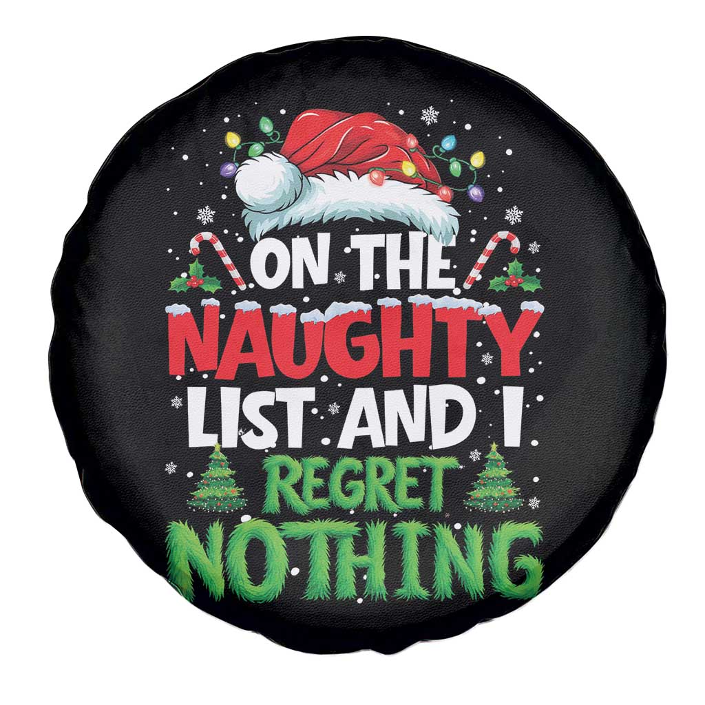 Funny Christmas Spare Tire Cover On The Naughty List I Regret Nothing TS10 Print Your Wear