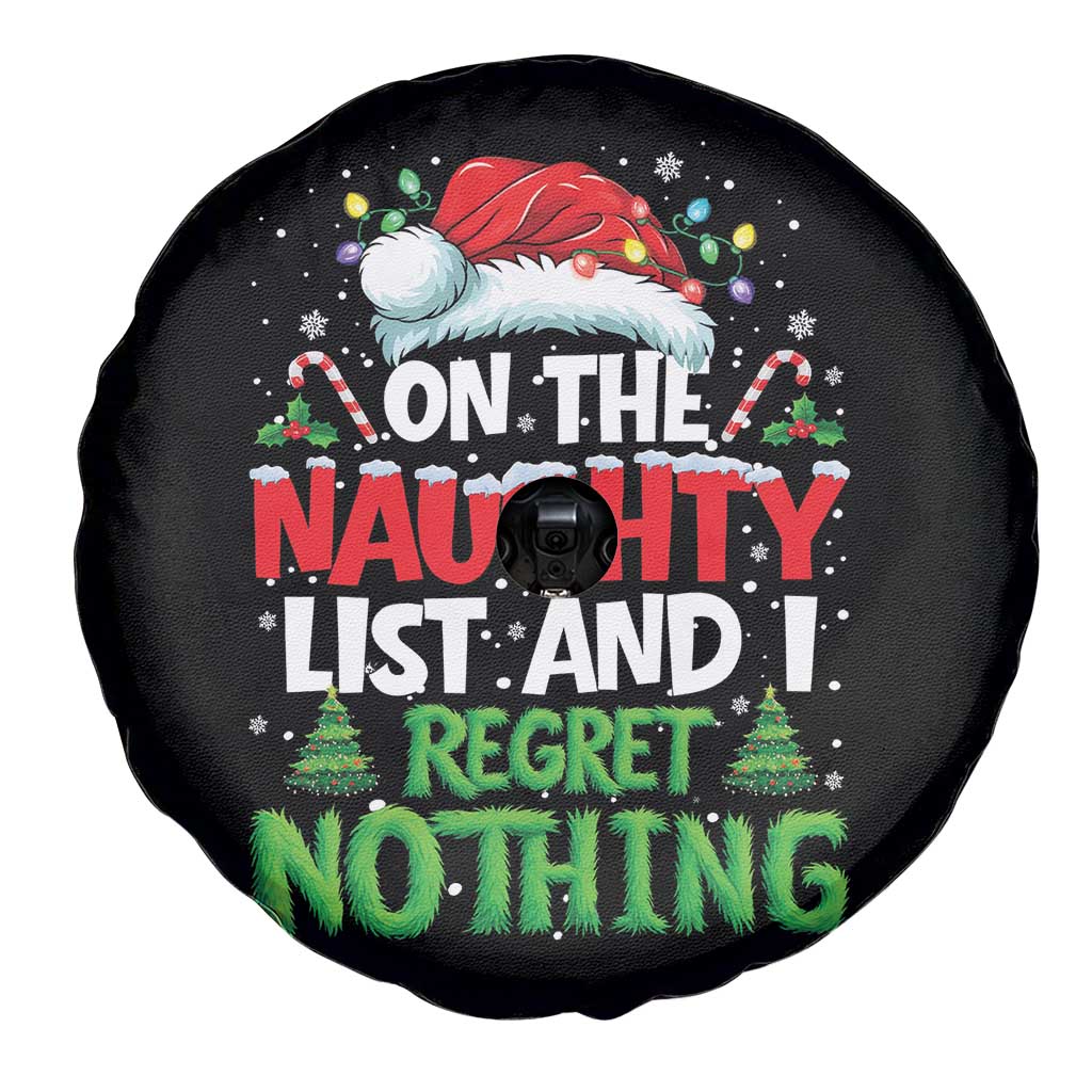 Funny Christmas Spare Tire Cover On The Naughty List I Regret Nothing TS10 Print Your Wear
