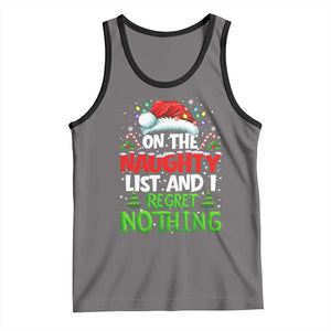 Funny Christmas Tank Top On The Naughty List I Regret Nothing TS10 Deep Heather Black Print Your Wear