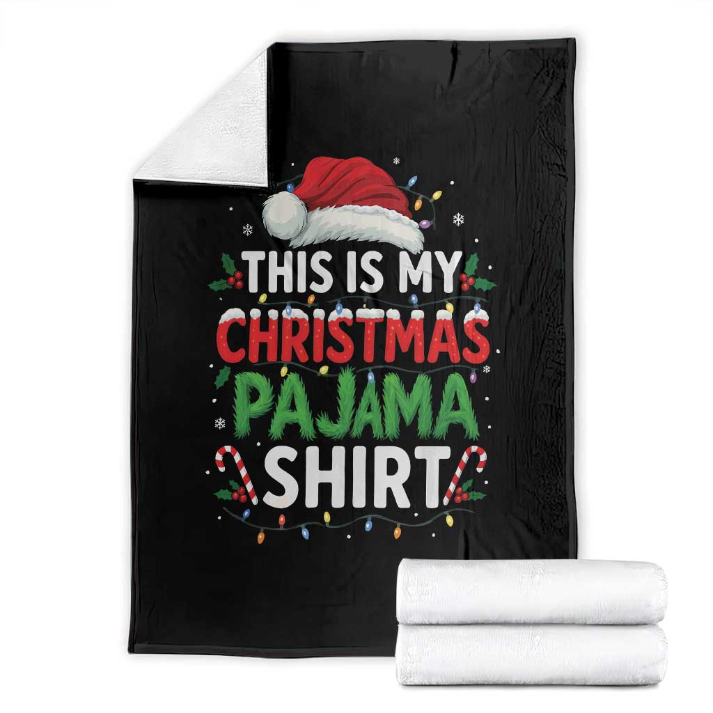 This Is My Christmas Pajama Throw Blanket Funny Xmas PJs TS10 Black Print Your Wear