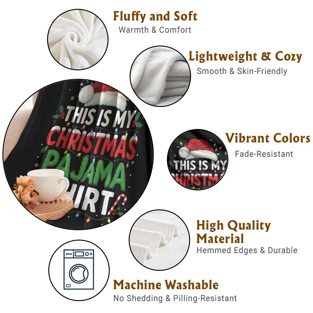 This Is My Christmas Pajama Throw Blanket Funny Xmas PJs TS10 Print Your Wear