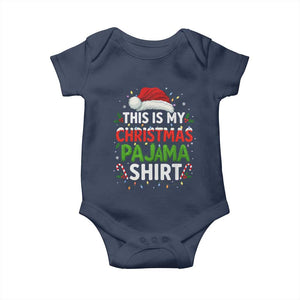 This Is My Christmas Pajama Baby Onesie Funny Xmas PJs TS10 Navy Print Your Wear