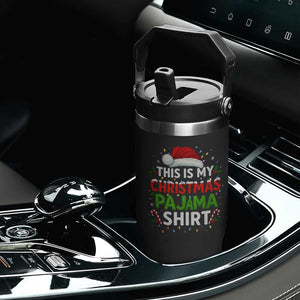 This Is My Christmas Pajama Flip Straw Tumbler Funny Xmas PJs TS10 Print Your Wear