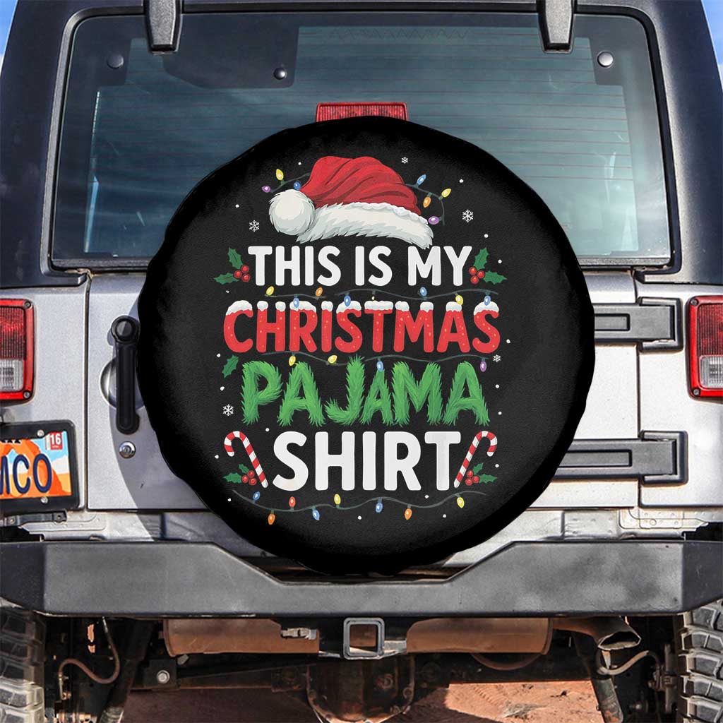 This Is My Christmas Pajama Spare Tire Cover Funny Xmas PJs TS10 No hole Black Print Your Wear
