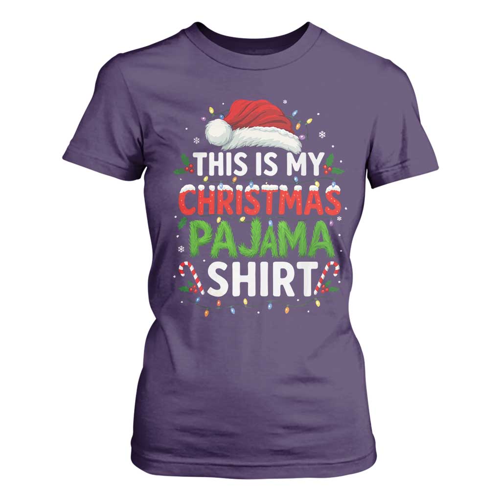 This Is My Christmas Pajama T Shirt For Women Funny Xmas PJs TS10 Purple Print Your Wear