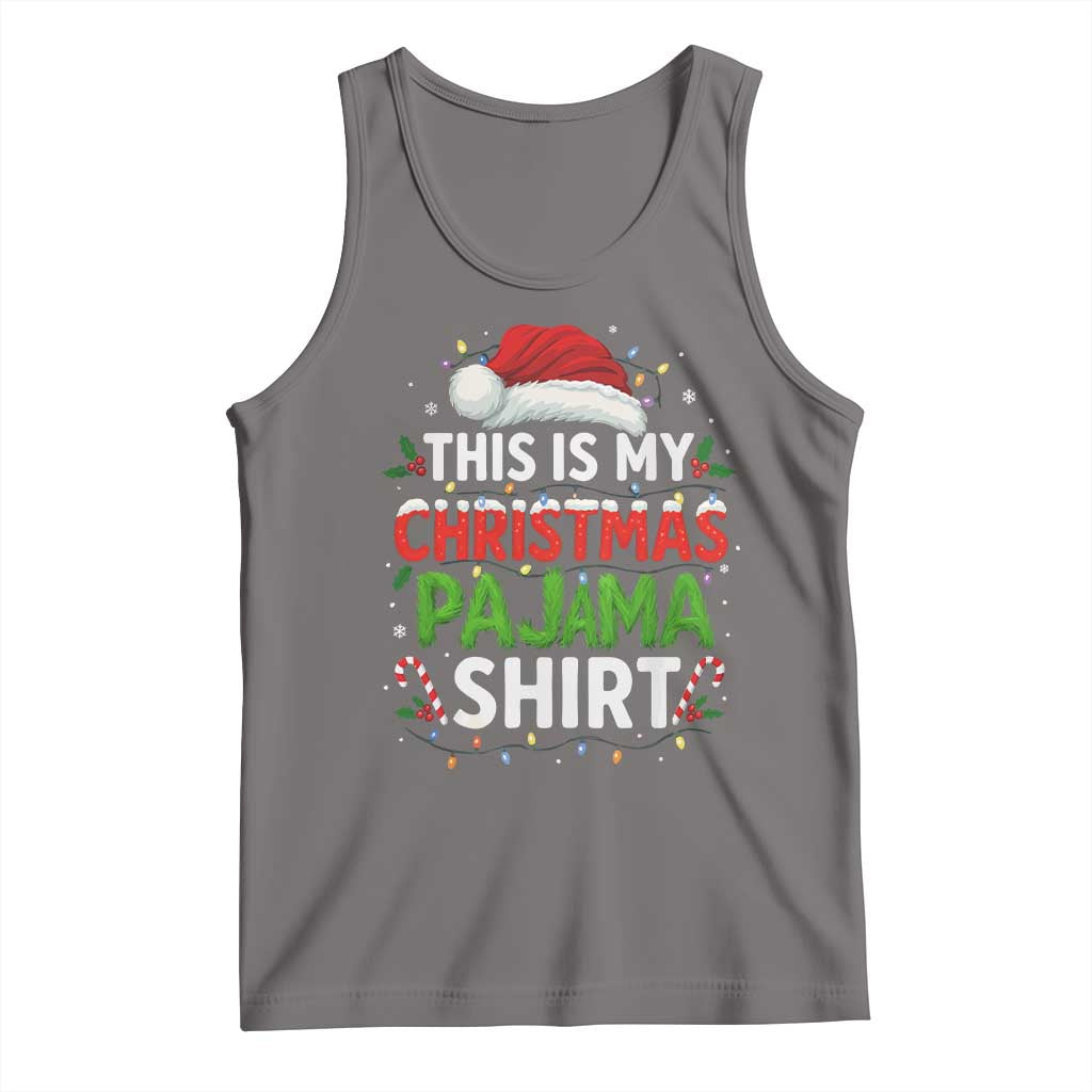 This Is My Christmas Pajama Tank Top Funny Xmas PJs TS10 Deep Heather Print Your Wear