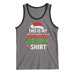This Is My Christmas Pajama Tank Top Funny Xmas PJs TS10 Deep Heather Black Print Your Wear