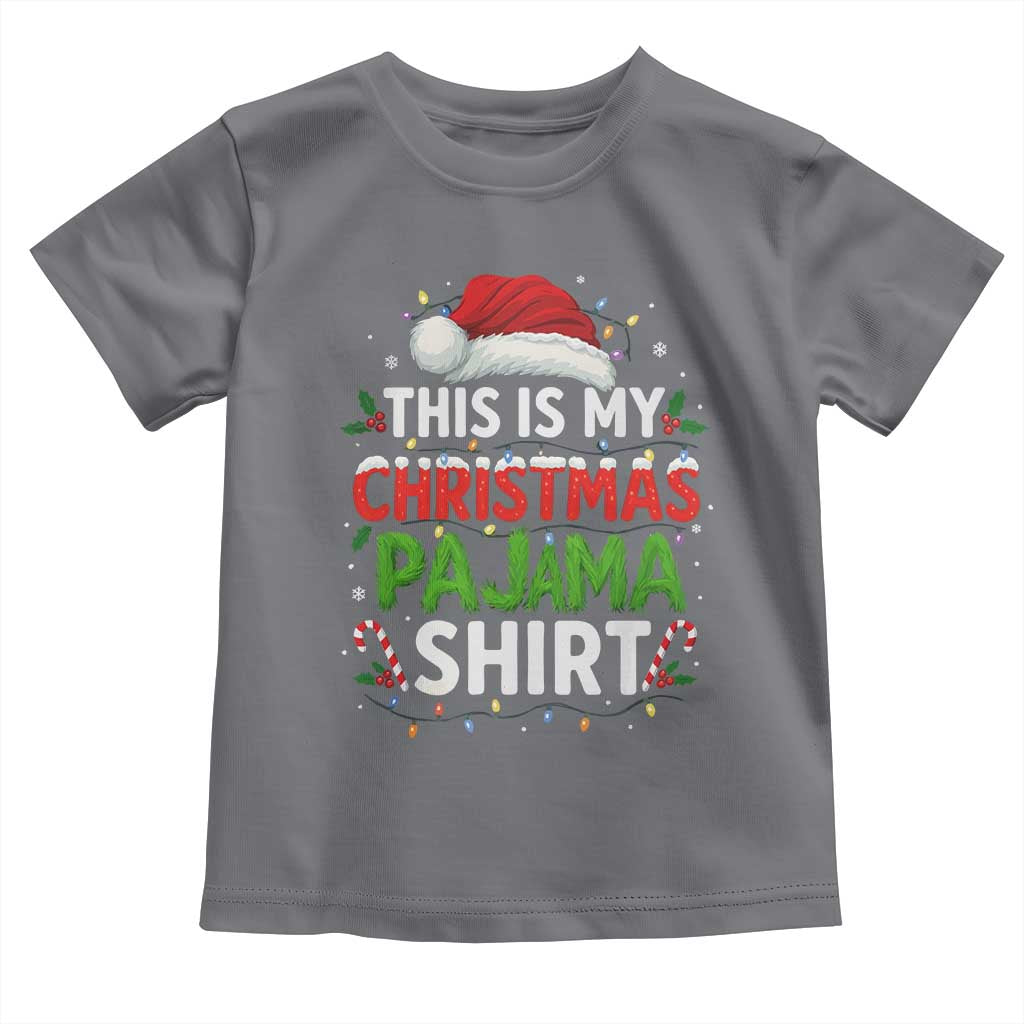 This Is My Christmas Pajama Toddler T Shirt Funny Xmas PJs TS10 Charcoal Print Your Wear