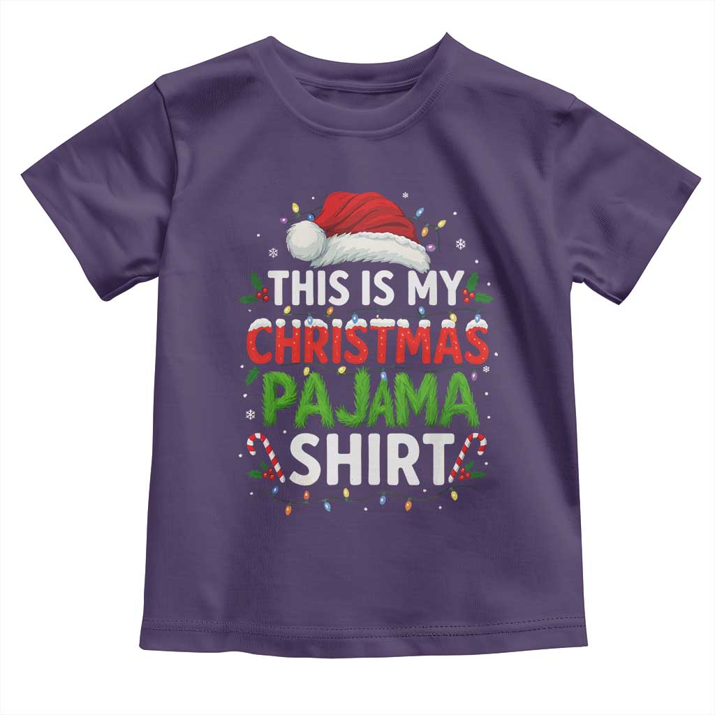 This Is My Christmas Pajama Toddler T Shirt Funny Xmas PJs TS10 Purple Print Your Wear