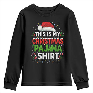 This Is My Christmas Pajama Youth Sweatshirt Funny Xmas PJs TS10 Black Print Your Wear