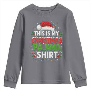 This Is My Christmas Pajama Youth Sweatshirt Funny Xmas PJs TS10 Charcoal Print Your Wear