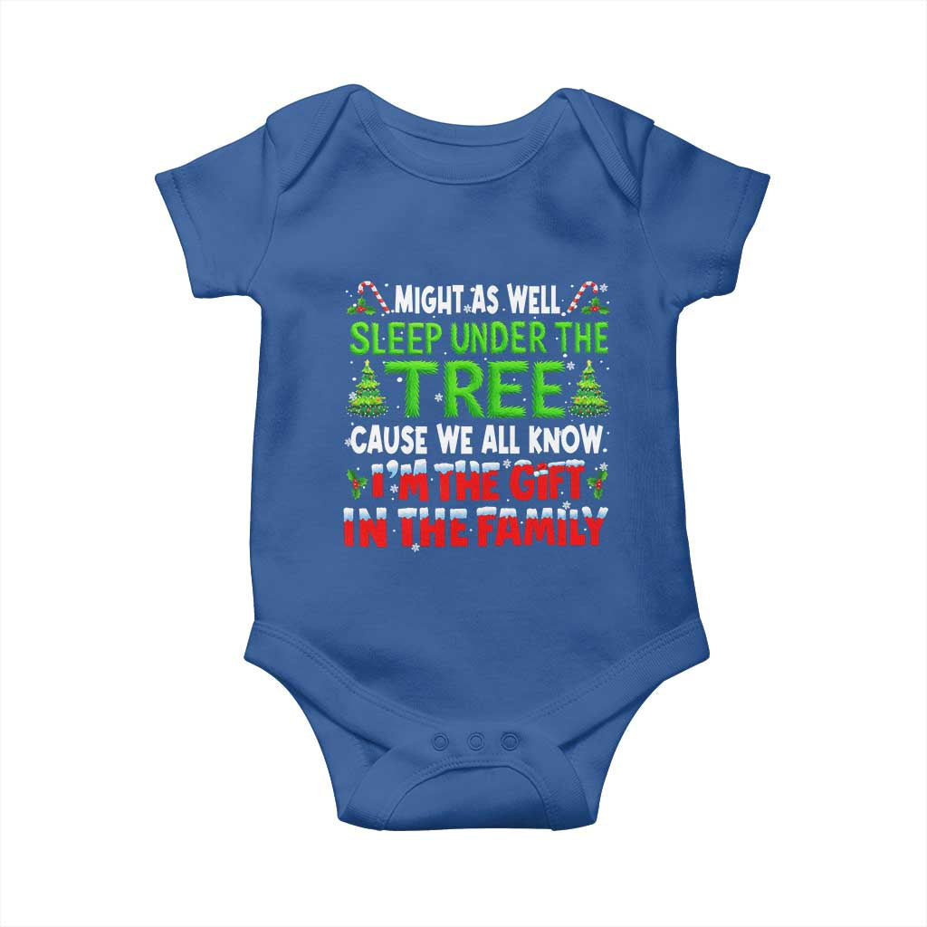 Funny Christmas Baby Onesie I'm The Gift Family Pajama TS10 Royal Blue Print Your Wear