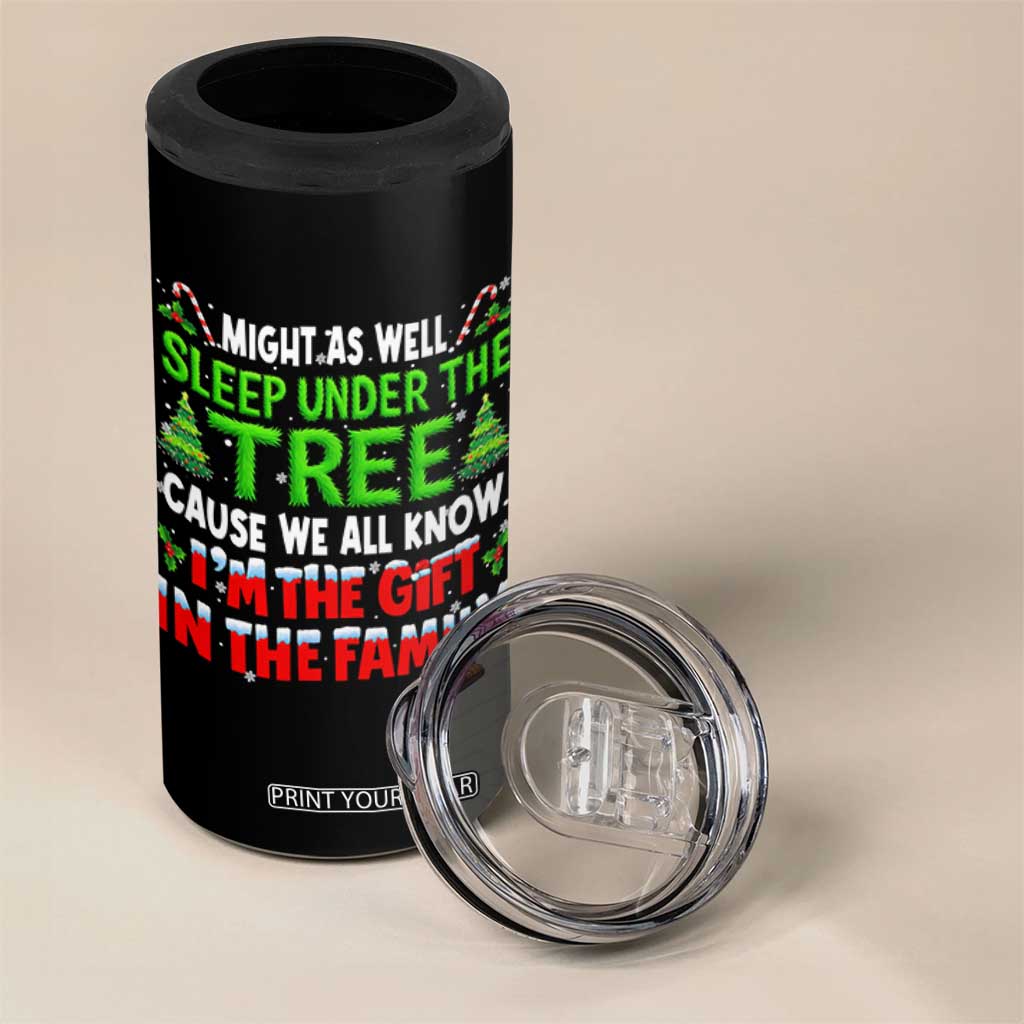 Funny Christmas 4 in 1 Can Cooler Tumbler I'm The Gift Family Pajama TS10 Print Your Wear