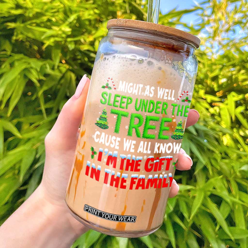 Funny Christmas Glass Can I'm The Gift Family Pajama TS10 Black Print Your Wear