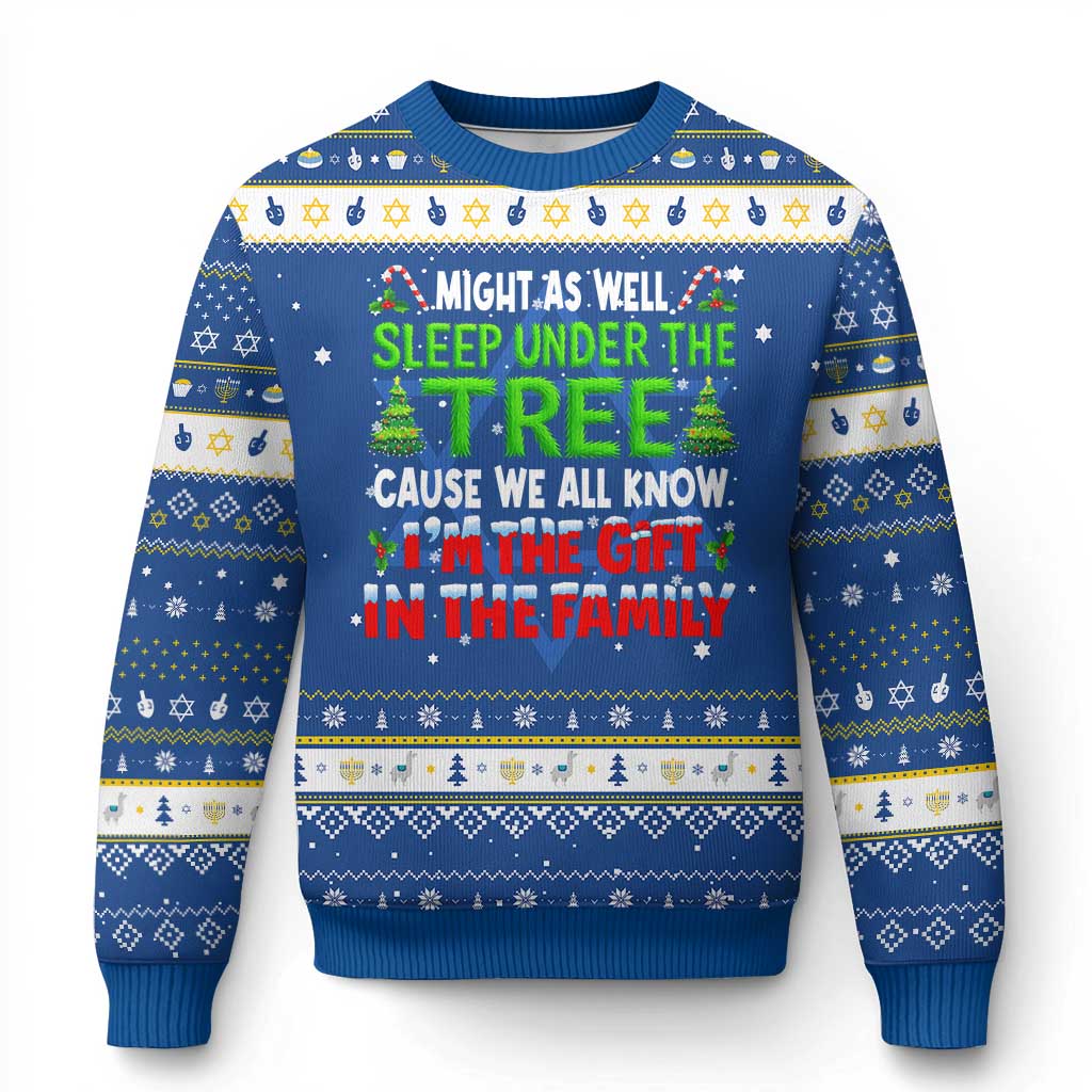 Funny Christmas Hanukkah Ugly Sweater I'm The Gift Family Pajama TS10 Blue White Print Your Wear
