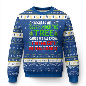 Funny Christmas Hanukkah Ugly Sweater I'm The Gift Family Pajama TS10 Blue White Print Your Wear