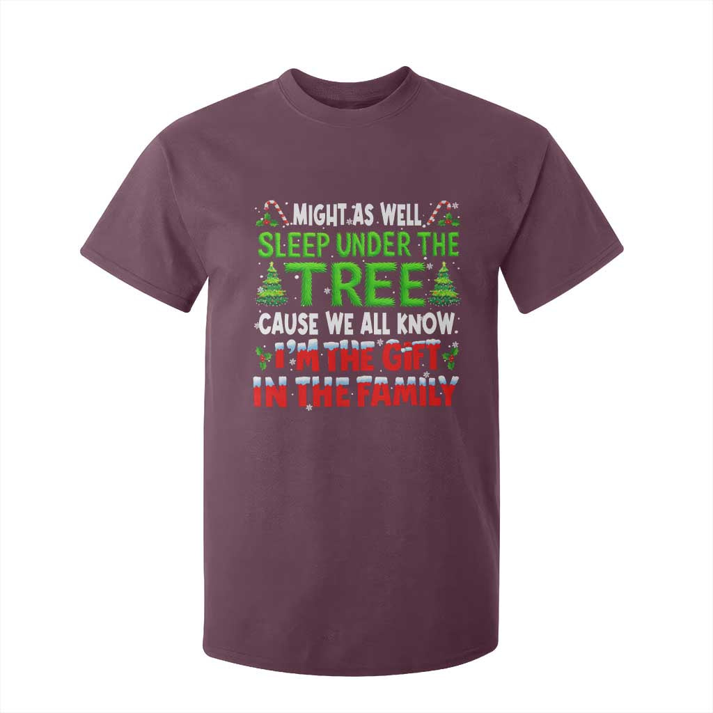 Funny Christmas T Shirt For Kid I'm The Gift Family Pajama TS10 Maroon Print Your Wear