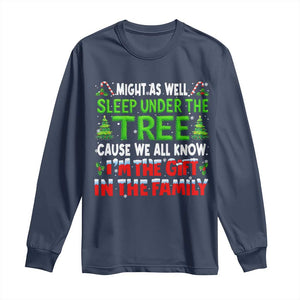 Funny Christmas Long Sleeve Shirt I'm The Gift Family Pajama TS10 Navy Print Your Wear