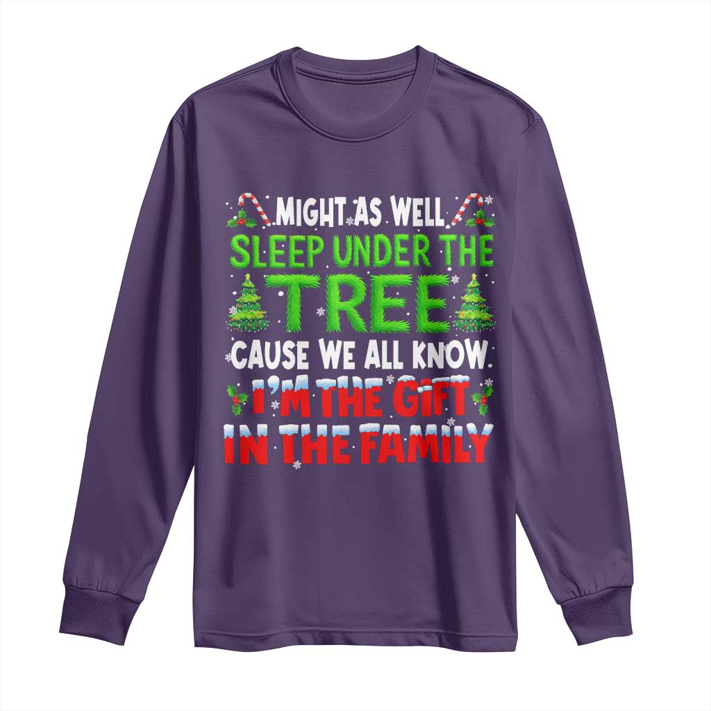 Funny Christmas Long Sleeve Shirt I'm The Gift Family Pajama TS10 Purple Print Your Wear