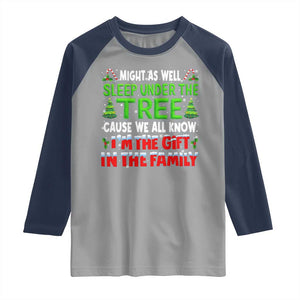 Funny Christmas Raglan Shirt I'm The Gift Family Pajama TS10 Sport Gray Navy Print Your Wear