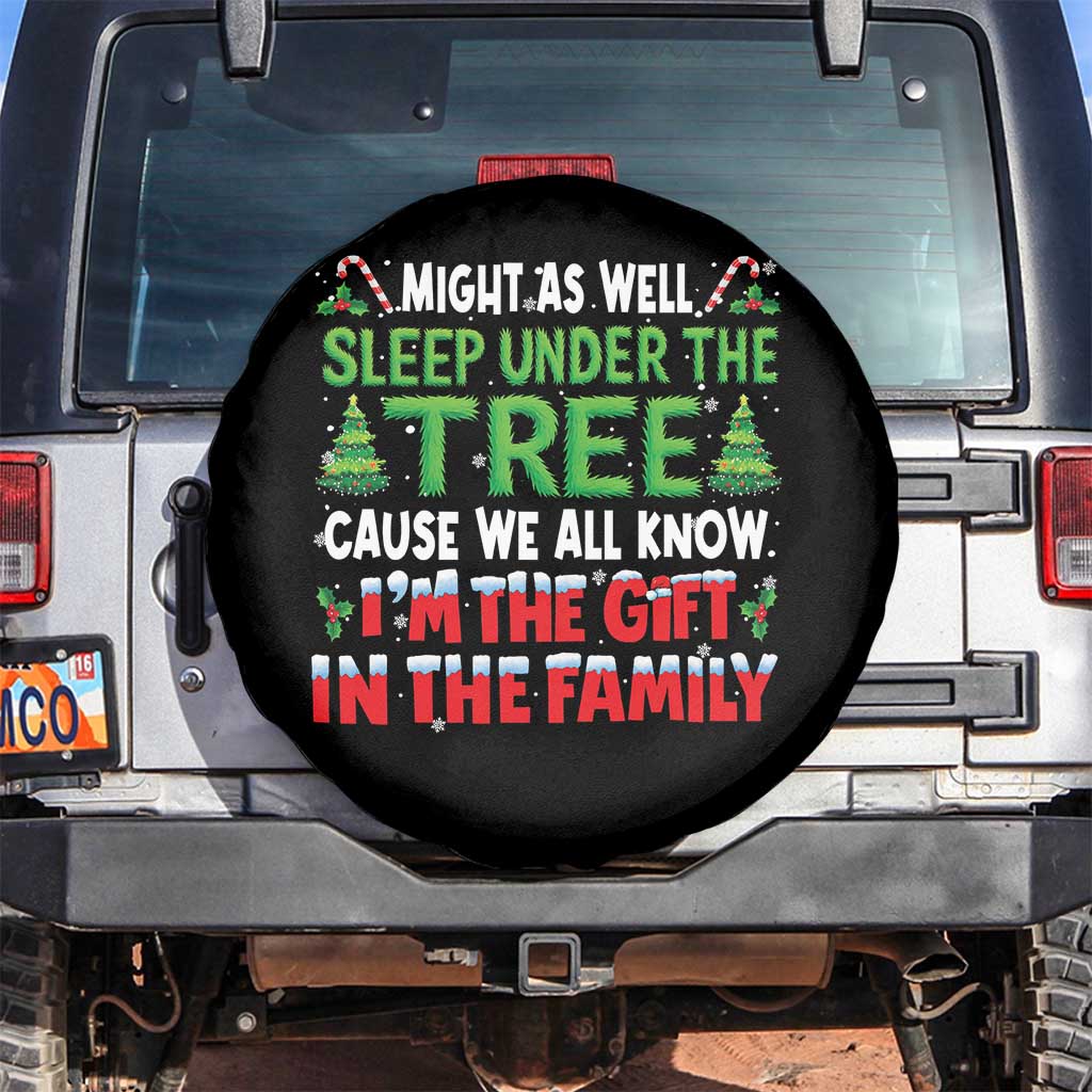 Funny Christmas Spare Tire Cover I'm The Gift Family Pajama TS10 No hole Black Print Your Wear