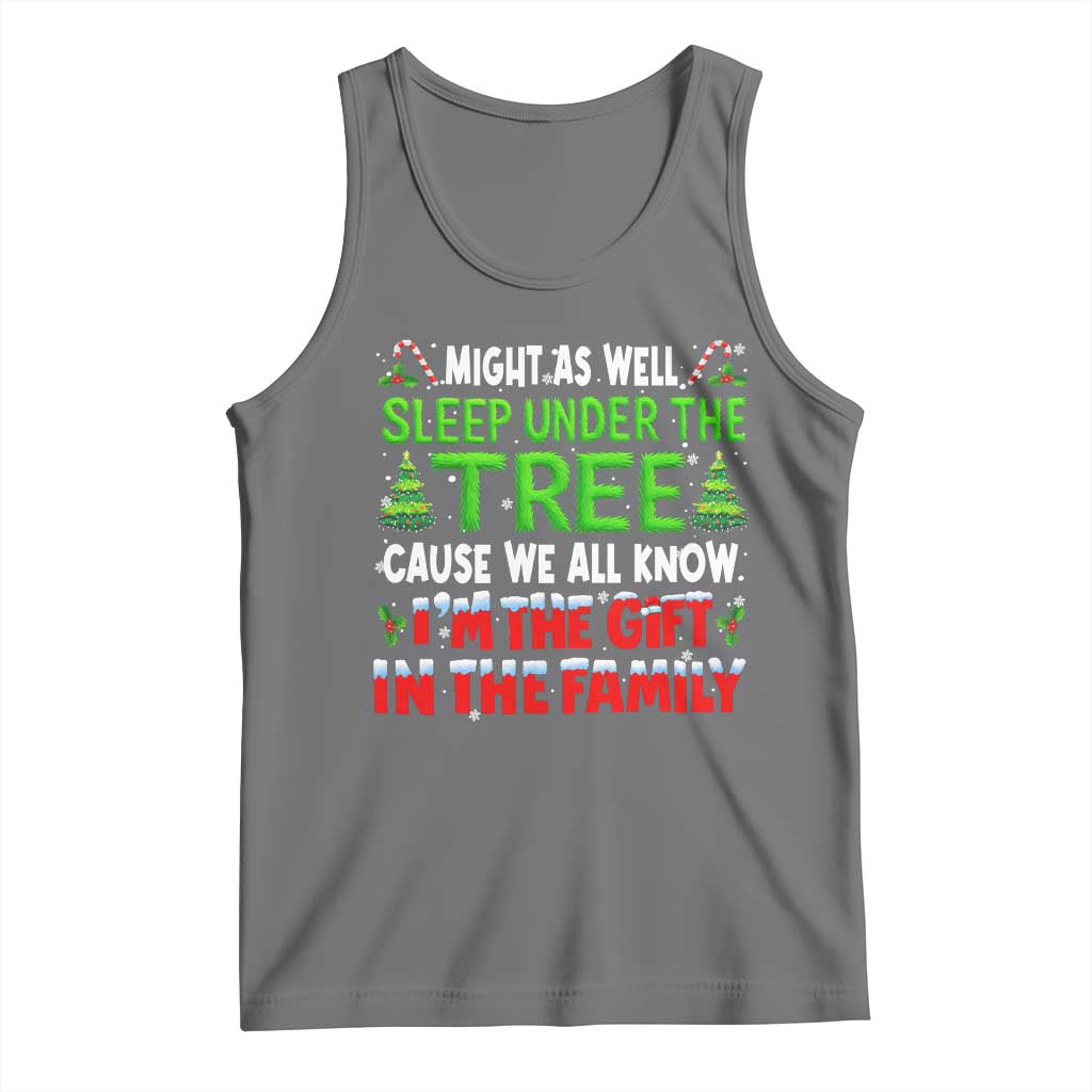 Funny Christmas Tank Top I'm The Gift Family Pajama TS10 Black Heather Print Your Wear