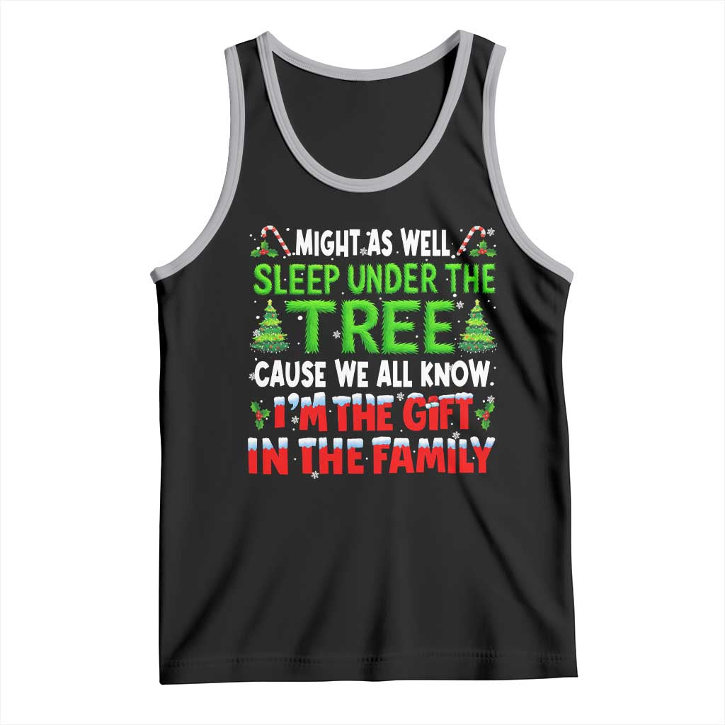 Funny Christmas Tank Top I'm The Gift Family Pajama TS10 Black Athletic Heather Print Your Wear