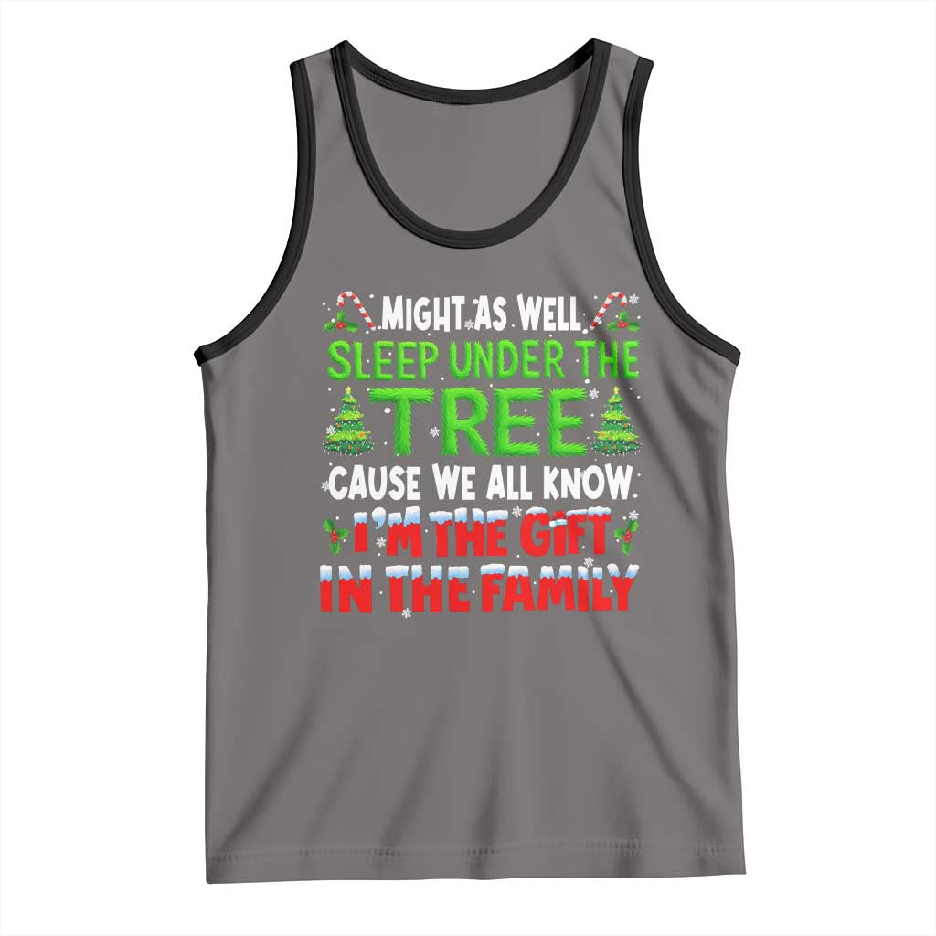 Funny Christmas Tank Top I'm The Gift Family Pajama TS10 Deep Heather Black Print Your Wear