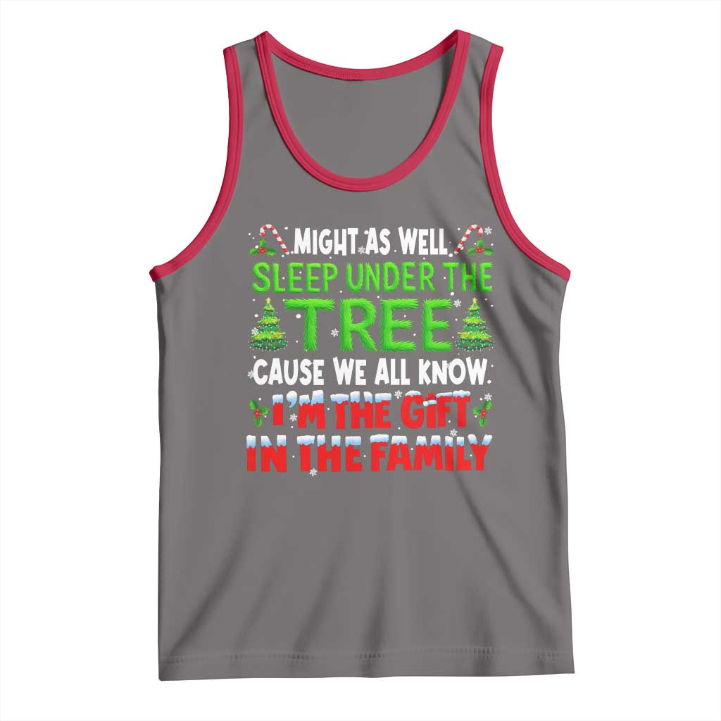 Funny Christmas Tank Top I'm The Gift Family Pajama TS10 Deep Heather Red Print Your Wear