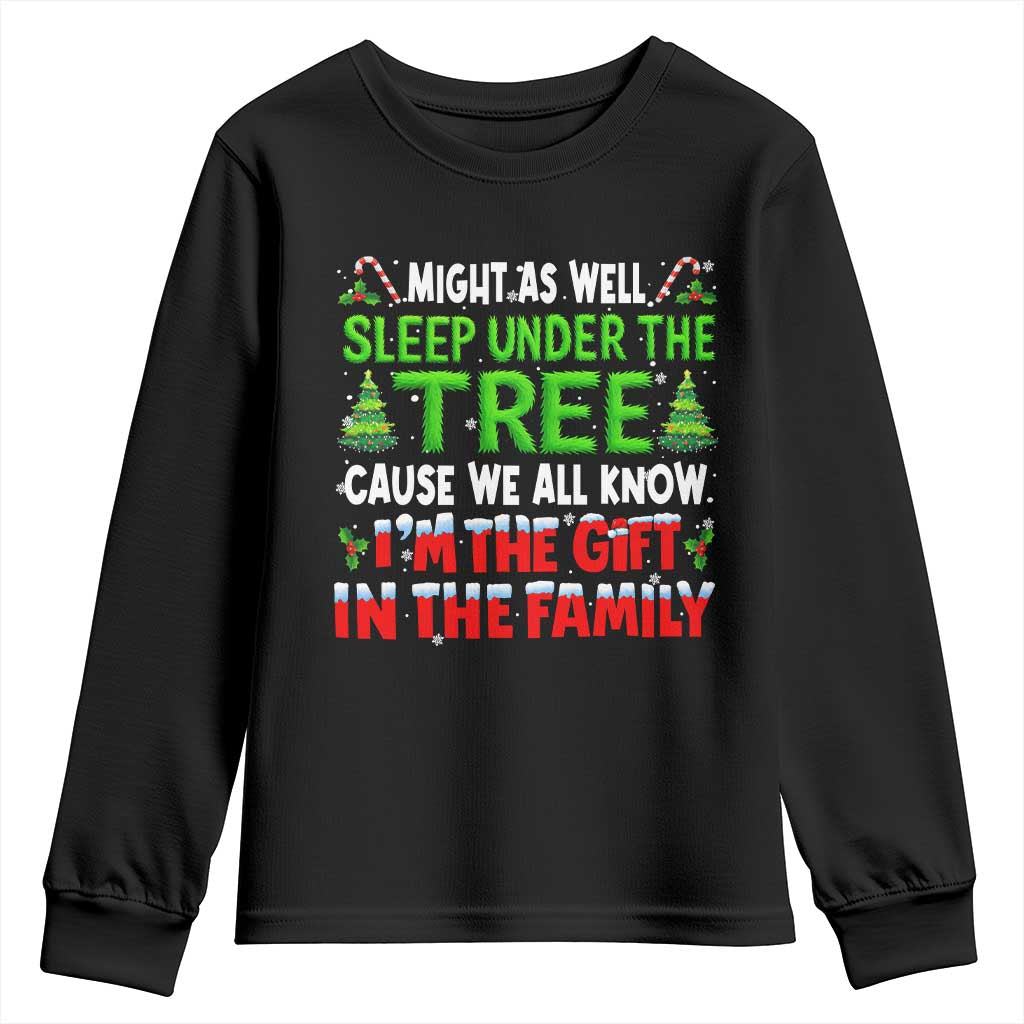 Funny Christmas Youth Sweatshirt I'm The Gift Family Pajama TS10 Black Print Your Wear