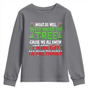 Funny Christmas Youth Sweatshirt I'm The Gift Family Pajama TS10 Charcoal Print Your Wear