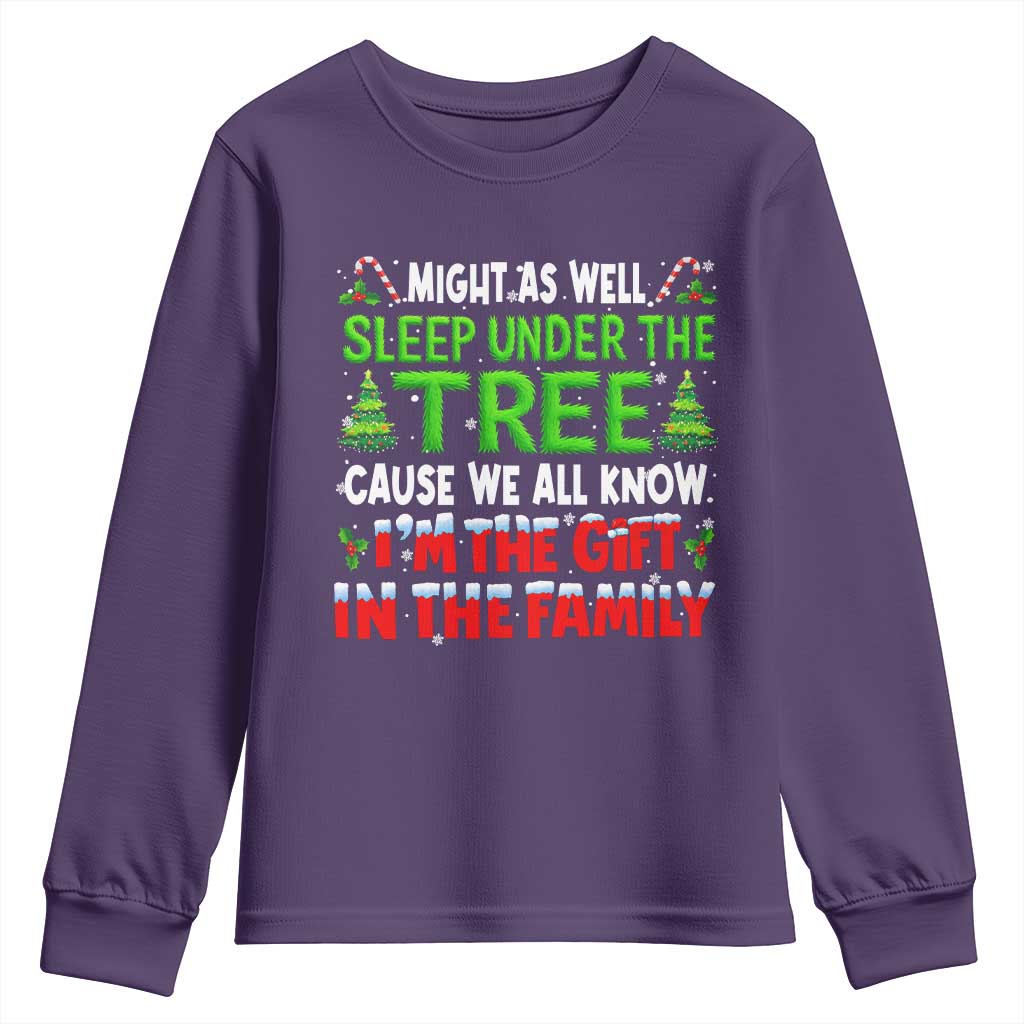 Funny Christmas Youth Sweatshirt I'm The Gift Family Pajama TS10 Purple Print Your Wear