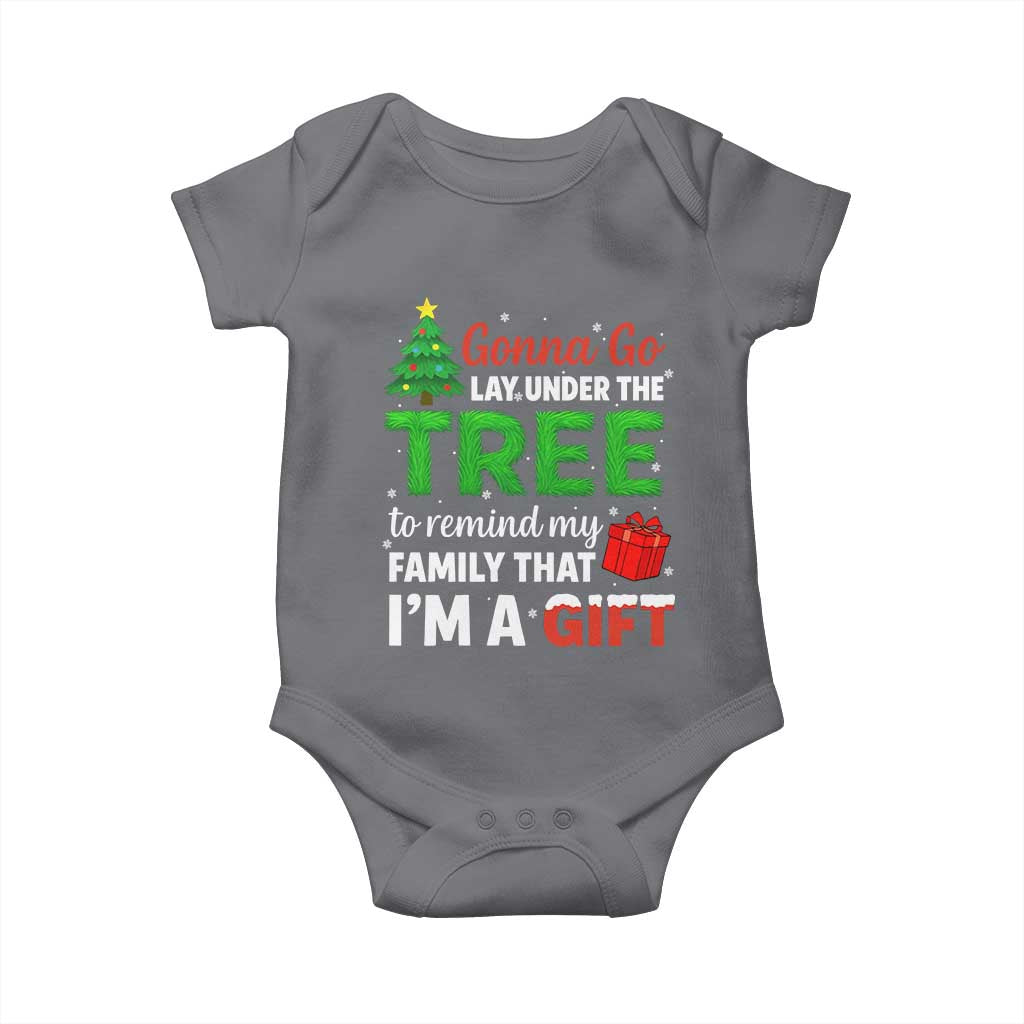 Funny Christmas Baby Onesie Lay Under The Tree Xmas Family Pajama Gift TS10 Charcoal Print Your Wear
