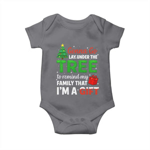 Funny Christmas Baby Onesie Lay Under The Tree Xmas Family Pajama Gift TS10 Charcoal Print Your Wear