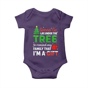 Funny Christmas Baby Onesie Lay Under The Tree Xmas Family Pajama Gift TS10 Purple Print Your Wear