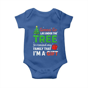 Funny Christmas Baby Onesie Lay Under The Tree Xmas Family Pajama Gift TS10 Royal Blue Print Your Wear