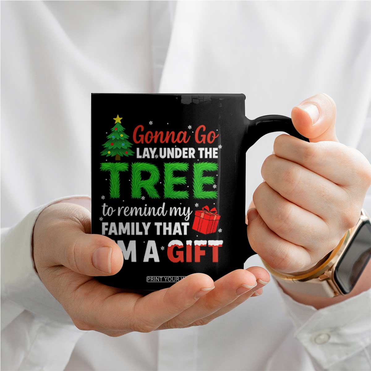 Funny Christmas Coffee Mug Lay Under The Tree Xmas Family Pajama Gift TS10 Print Your Wear