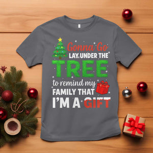 Funny Christmas T Shirt Lay Under The Tree Xmas Family Pajama Gift TS10 Charcoal Print Your Wear