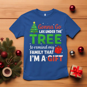 Funny Christmas T Shirt Lay Under The Tree Xmas Family Pajama Gift TS10 Royal Blue Print Your Wear