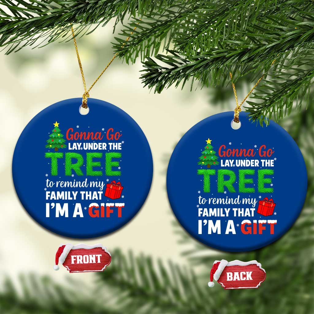 Funny Christmas Ceramic Ornament Lay Under The Tree Xmas Family Pajama Gift TS10 1pc Blue Print Your Wear