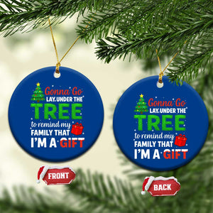 Funny Christmas Ceramic Ornament Lay Under The Tree Xmas Family Pajama Gift TS10 1pc Blue Print Your Wear