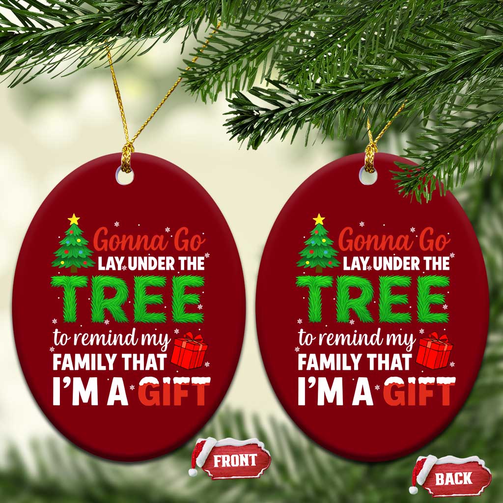 Funny Christmas Ceramic Ornament Lay Under The Tree Xmas Family Pajama Gift TS10 Print Your Wear