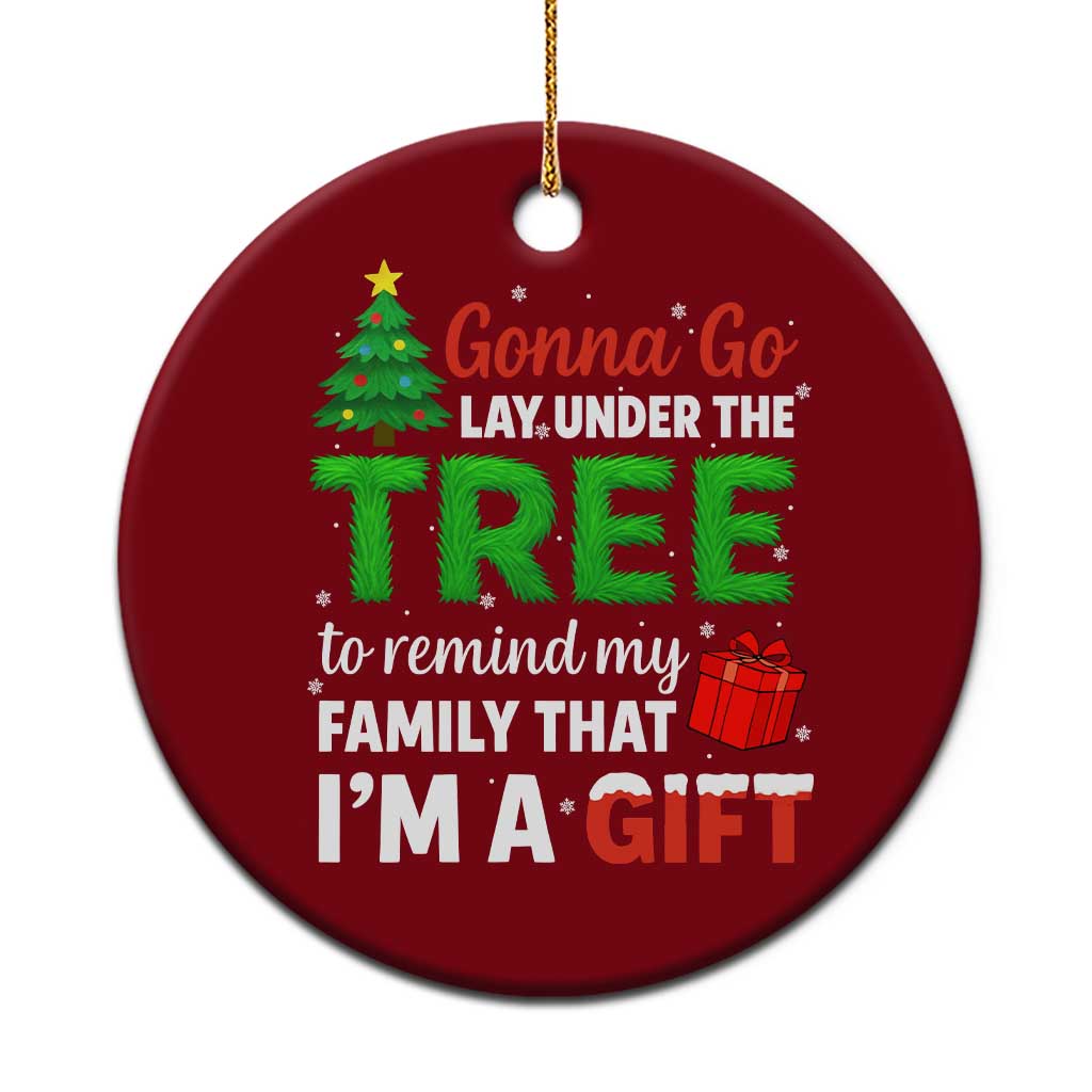 Funny Christmas Ceramic Ornament Lay Under The Tree Xmas Family Pajama Gift TS10 1pc Red Print Your Wear